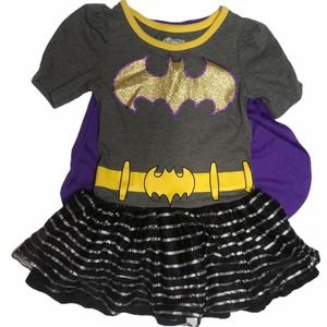 Batman Dress Purple Cape Sparkly Tutu Size 2T